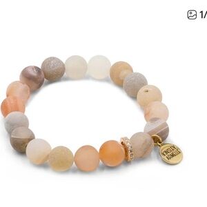 Kinsley Armelle Sandy Beaded Stretch Bracelet Eternity Collection Natural Matte